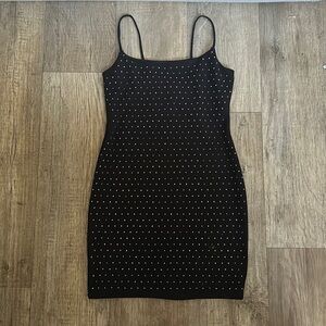 black bodycon mini dress
